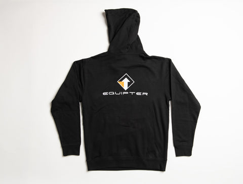 black equipter hoodie with logo back